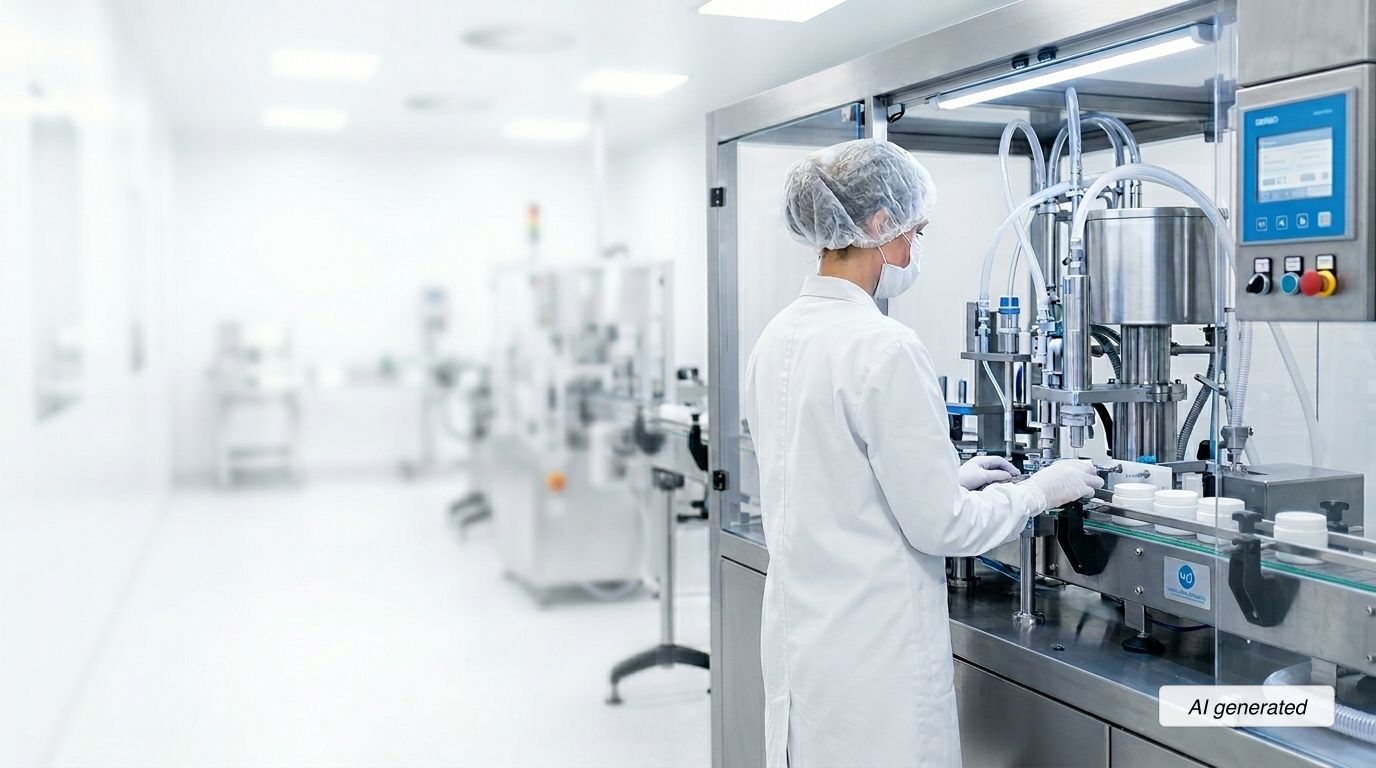 AI generált kép: Gyártósor és professzionális gépi háttér